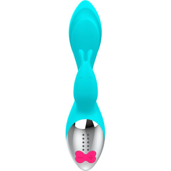 VIBRO RABBIT RECHARGEABLE BLEU MIKI - HAPPY LOKY Sextoys Rabbit 55 € sur AnVy.fr, le loveshop engagé