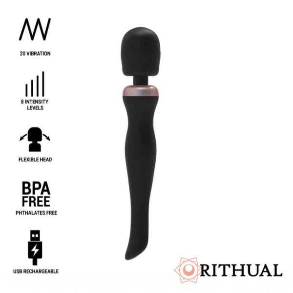 SEXTOY WAND SANS FIL NOIR AKASHA - RITHUAL Stimulateurs clitoridiens 72 € sur AnVy.fr, le loveshop engagé