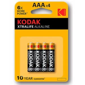 4 PILES ALCALINE XTRALIFE AAA LR03 - KODAK Piles, chargeurs & câbles 8 € sur AnVy.fr, le loveshop engagé