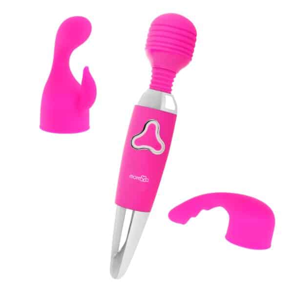 VIBRO WAND ROSE RECHARGEABLE TETE INTERCHANGEABLE Vibro wand 72 € sur AnVy.fr, le loveshop engagé