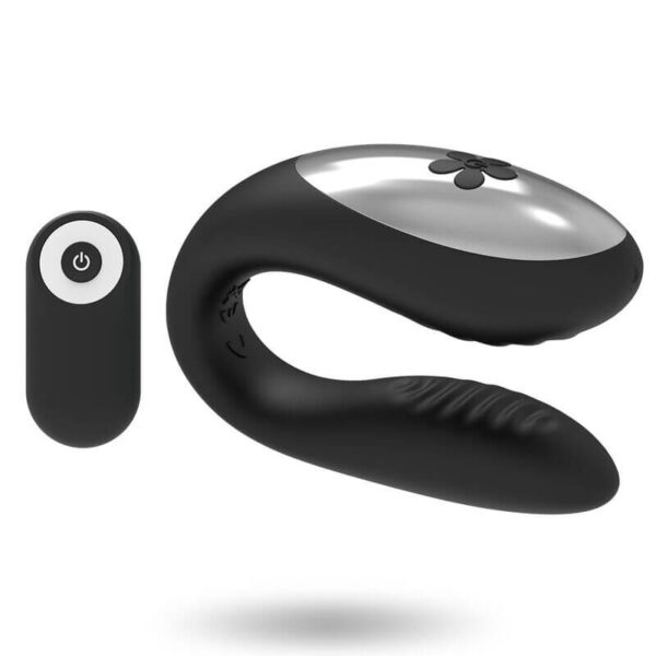 VIBROMASSEUR POUR COUPLE NOIR RECHARGEABLE Sextoys pour couple 55 € sur AnVy.fr, le loveshop engagé