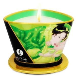 BOUGIE DE MASSAGE AU THÉ VERT EXOTIQUE - SHUNGA Massages érotiques 27 € sur AnVy.fr, le loveshop engagé