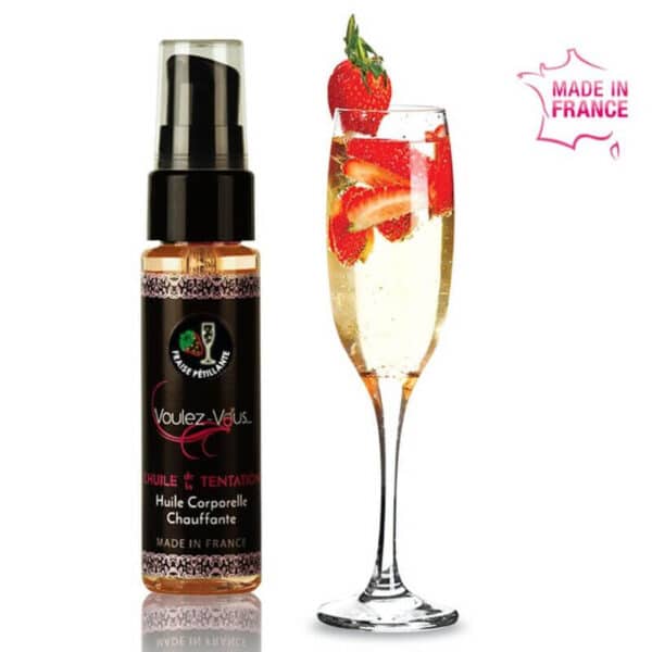 HUILE ÉROTIQUE CHAUFFANTE SAVEUR CHAMPAGNE 35ML Massages érotiques 9 € sur AnVy.fr, le loveshop engagé