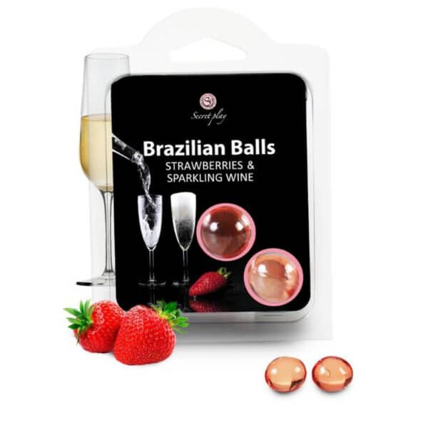 2 BOULES BRÉSILIENNES LUBRIFIANTES À LA FRAISE Balles brésiliennes 8 € sur AnVy.fr, le loveshop engagé