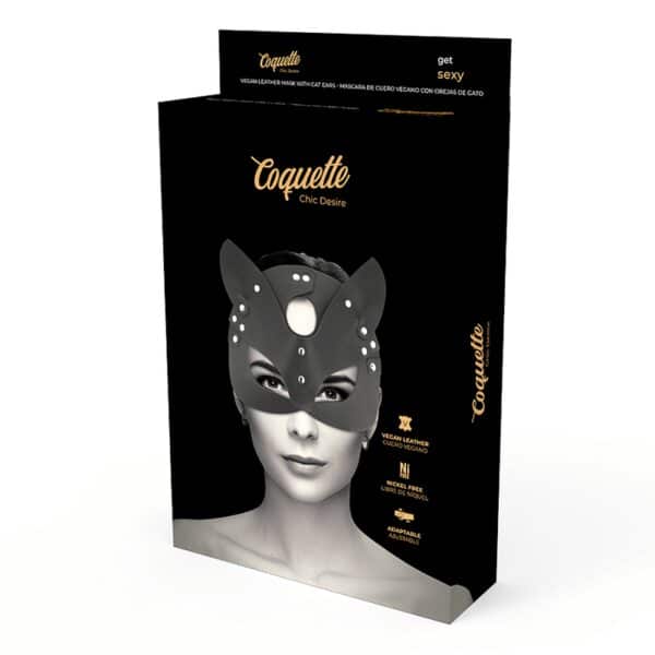 MASQUE FÉLIN COQUIN EN CUIR VEGAN NOIR BDSM Masques 43 € sur AnVy.fr, le loveshop engagé