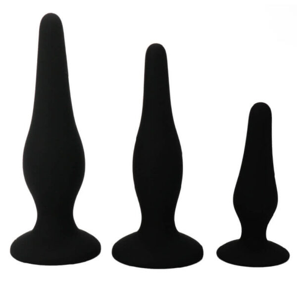 PACK DE 3 PLUG ANAL EN SILICONE NOIR Plaisir anal 26 € sur AnVy.fr, le loveshop engagé