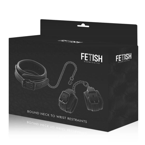 KIT BDSM COLLIER ET MENOTTES EN CUIR VEGAN NOIR Coffrets BDSM 37 € sur AnVy.fr, le loveshop engagé