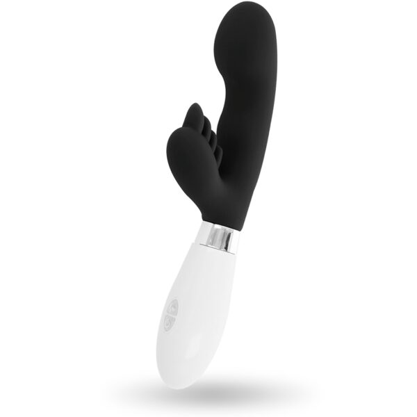 GODE VIBRO LAPIN NOIR ELVIS - GLOSSY Vibro rabbit à pile(s) 43 € sur AnVy.fr, le loveshop engagé