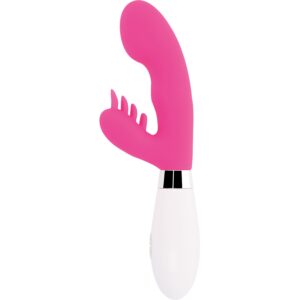 GODE VIBRO LAPIN ROSE ELVIS - GLOSSY Vibro rabbit à pile(s) 43 € sur AnVy.fr, le loveshop engagé