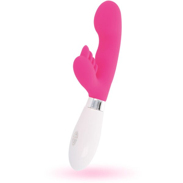 GODE VIBRO LAPIN ROSE ELVIS - GLOSSY Vibro rabbit à pile(s) 43 € sur AnVy.fr, le loveshop engagé