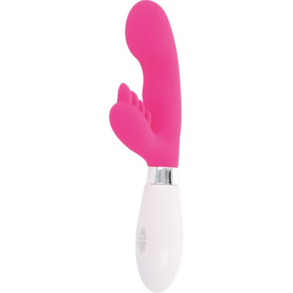 GODE VIBRO LAPIN ROSE ELVIS - GLOSSY Vibro rabbit à pile(s) 43 € sur AnVy.fr, le loveshop engagé