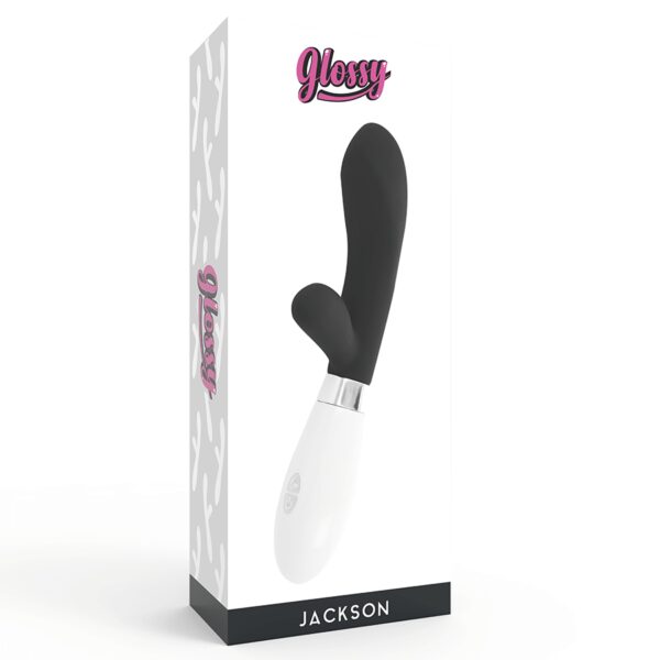 GODE MASSANT LAPIN NOIR - GLOSSY Vibro rabbit à pile(s) 43 € sur AnVy.fr, le loveshop engagé