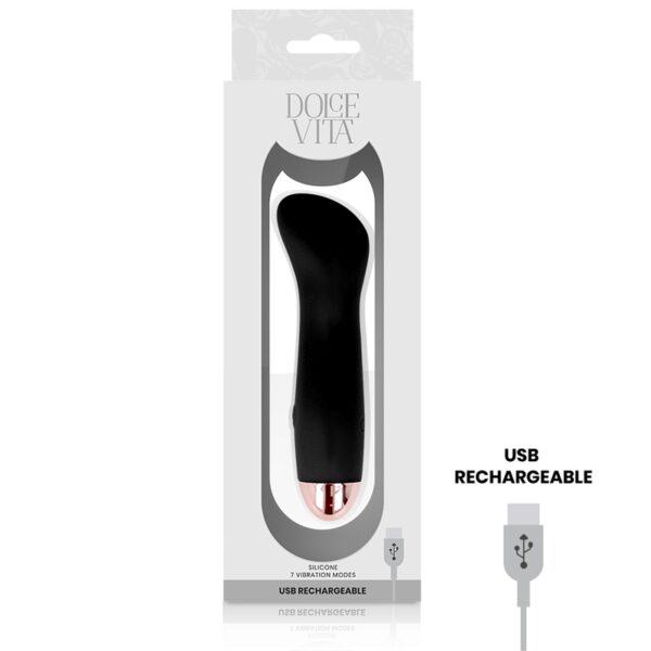 VIBRATEUR RECHARGEABLE NOIR - DOLCE VITA Vibromasseurs rechargeables 35 € sur AnVy.fr, le loveshop engagé