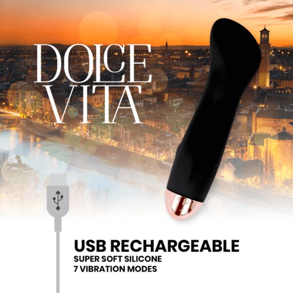 VIBRATEUR RECHARGEABLE NOIR - DOLCE VITA Vibromasseurs rechargeables 35 € sur AnVy.fr, le loveshop engagé