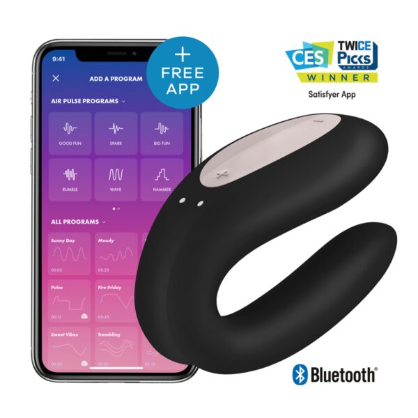 SEXTOY POUR COUPLE NOIR VIA APP MOBILE - SATISFYER Vibro contrôlables à distance 73 € sur AnVy.fr, le loveshop engagé