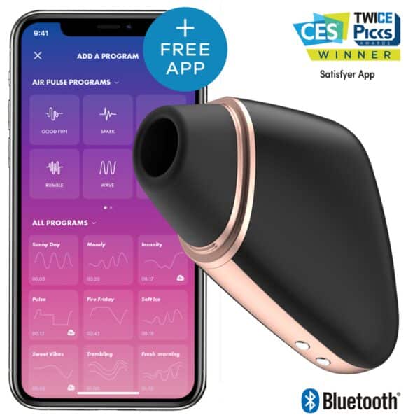 SEXTOY A SUCCION CONNECTÉ NOIR - SATISFYER Aspirateurs à clitoris 70 € sur AnVy.fr, le loveshop engagé