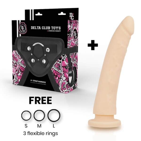 HARNAIS + DILDO EN SILICONE 17 X 3CM - DELTA CLUB Godes ceintures 72 € sur AnVy.fr, le loveshop engagé