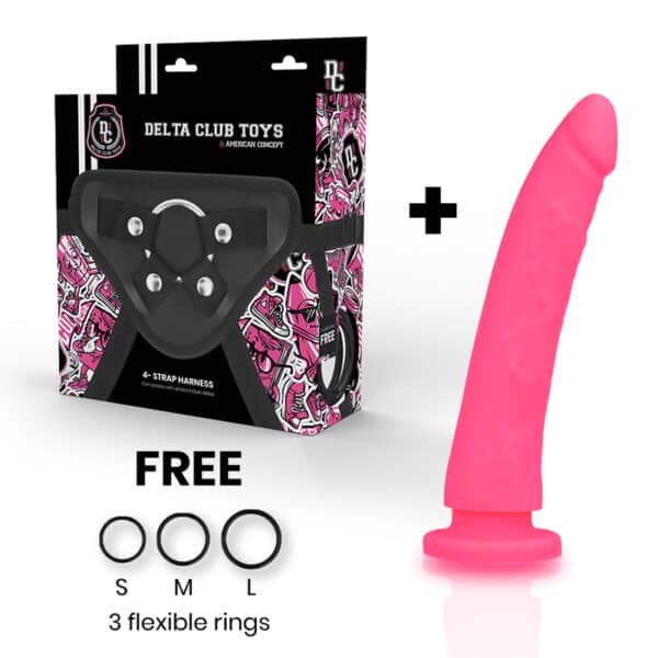 HARNAIS + GODE EN SILICONE ROSE 17 X 3 CM Godes ceintures 72 € sur AnVy.fr, le loveshop engagé