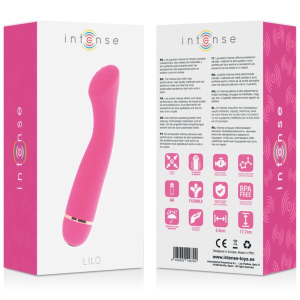 VIBRO POINT G À PILE EN SILICONE ROSE - INTENSE Vibrateur point-G 35 € sur AnVy.fr, le loveshop engagé