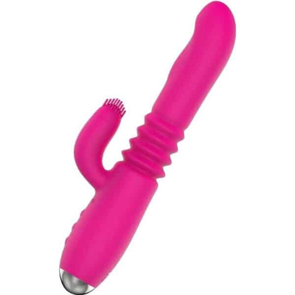 SEXTOY RABBIT VA-ET-VIENT ROSE CHARGE USB - NALONE Sextoys rabbit rotatifs 49 € sur AnVy.fr, le loveshop engagé