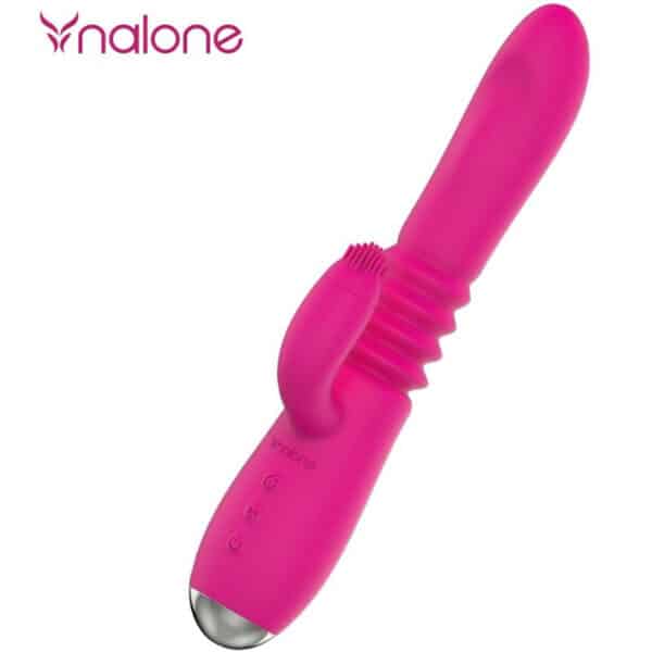 SEXTOY RABBIT VA-ET-VIENT ROSE CHARGE USB - NALONE Sextoys rabbit rotatifs 49 € sur AnVy.fr, le loveshop engagé