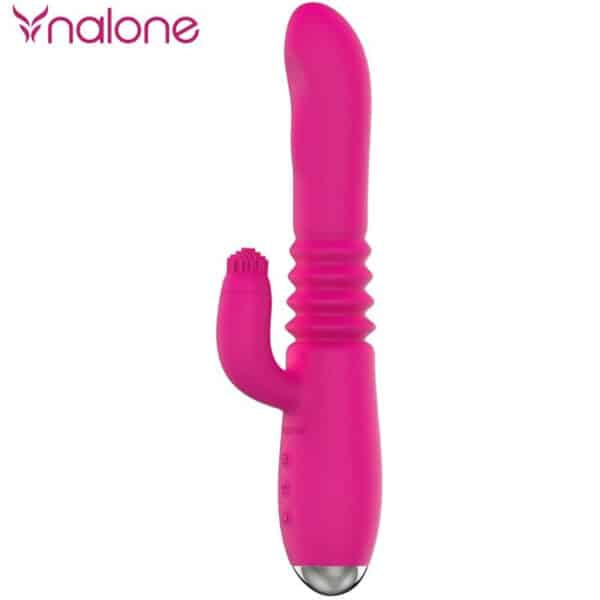 SEXTOY RABBIT VA-ET-VIENT ROSE CHARGE USB - NALONE Sextoys rabbit rotatifs 49 € sur AnVy.fr, le loveshop engagé