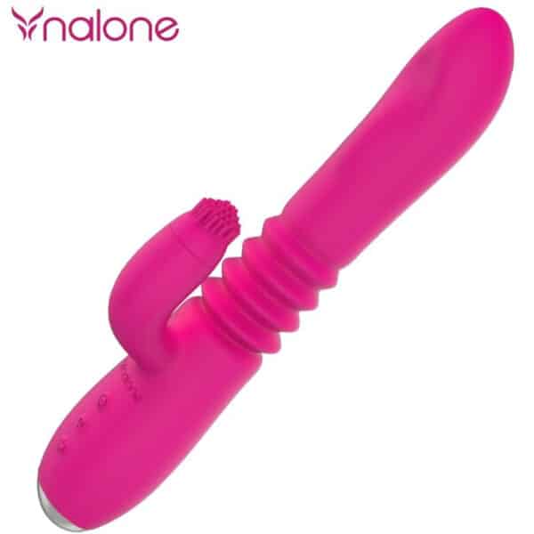 SEXTOY RABBIT VA-ET-VIENT ROSE CHARGE USB - NALONE Sextoys rabbit rotatifs 49 € sur AnVy.fr, le loveshop engagé