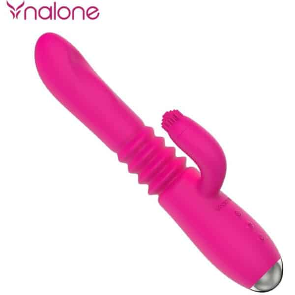 SEXTOY RABBIT VA-ET-VIENT ROSE CHARGE USB - NALONE Sextoys rabbit rotatifs 49 € sur AnVy.fr, le loveshop engagé