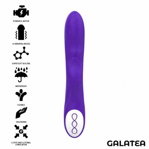 SEXTOY RABBIT VIOLET ÉTANCHE EN SILICONE - GALATEA Sextoys rabbit rechargeables 55 € sur AnVy.fr, le loveshop engagé