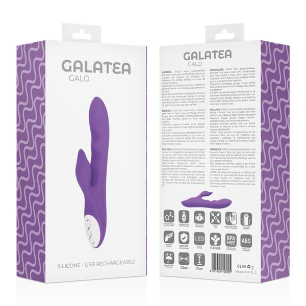 SEXTOY RABBIT VIOLET ÉTANCHE EN SILICONE - GALATEA Sextoys rabbit rechargeables 55 € sur AnVy.fr, le loveshop engagé