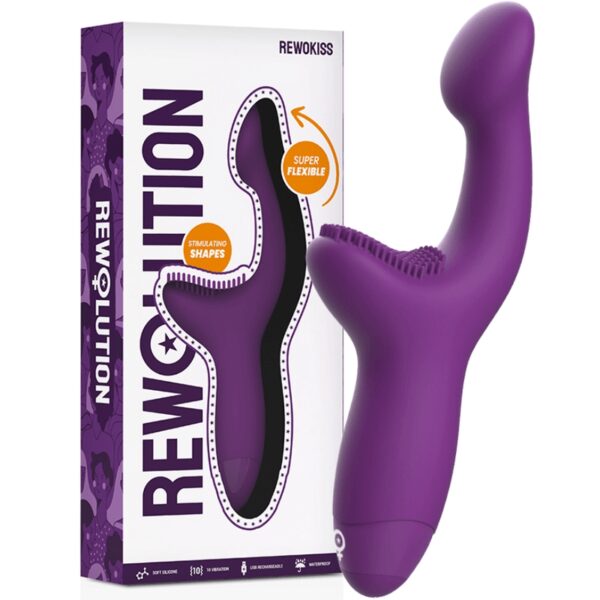 DOUBLE STIMULATEUR FLEXIBLE EN SILICONE - REWOLUTION Sextoys Rabbit 49 € sur AnVy.fr, le loveshop engagé