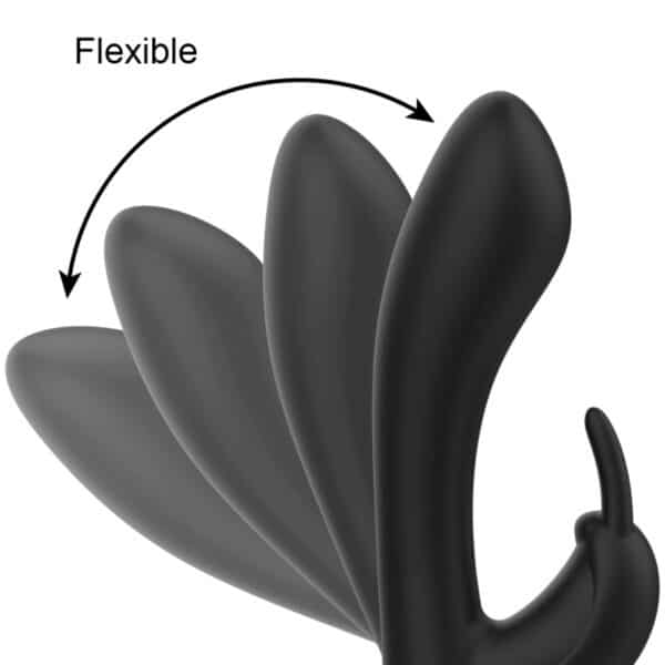 GODE RABBIT VIBRANT ET FLEXIBLE EN SILICONE NOIR Sextoys rabbit rechargeables 67 € sur AnVy.fr, le loveshop engagé