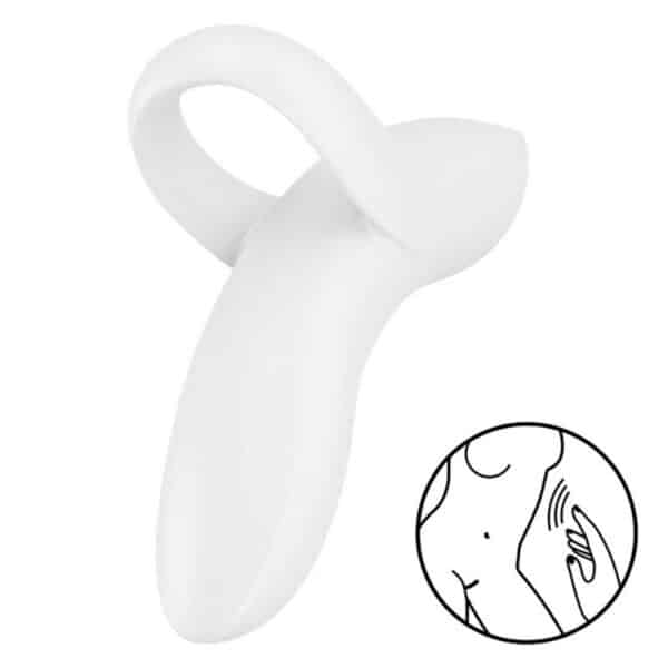 VIBRO À DOIGTS EN SILICONE BLANC - SATISFYER Doigts vibrants 40 € sur AnVy.fr, le loveshop engagé