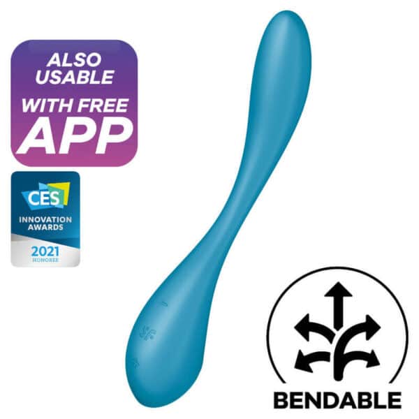 VIBRO POINT G FLEXIBLE EN SILICONE BLEU AVEC APP Vibro point-G 70 € sur AnVy.fr, le loveshop engagé