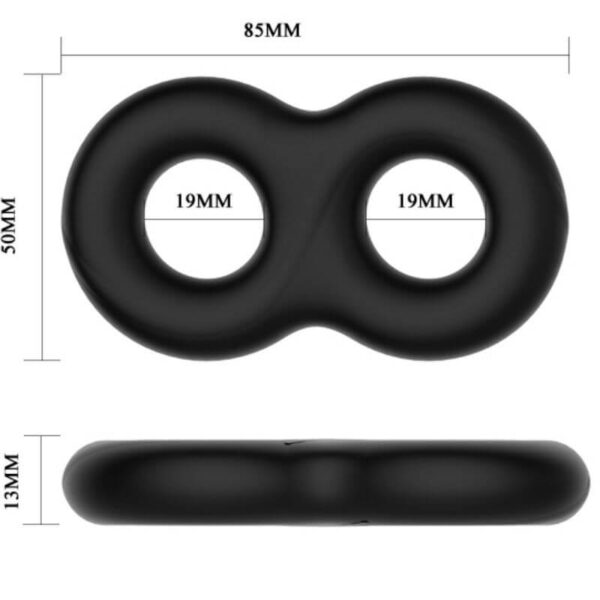 DOUBLE BAGUE PÉNIENNE EN SILICONE NOIRE Cockring ajustables 18 € sur AnVy.fr, le loveshop engagé