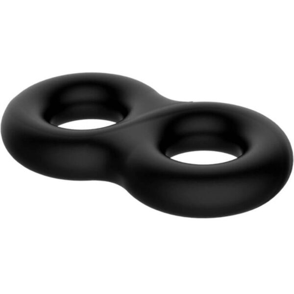 DOUBLE BAGUE PÉNIENNE EN SILICONE NOIRE Cockring ajustables 18 € sur AnVy.fr, le loveshop engagé