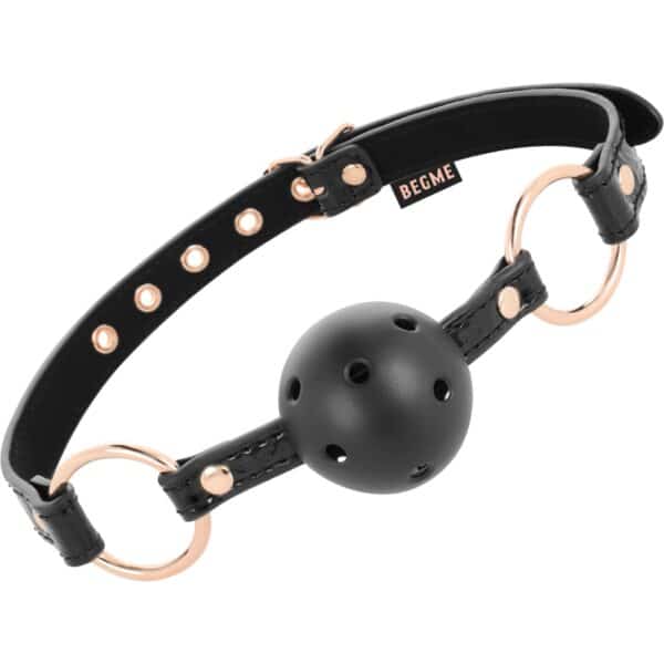 BÂILLON BDSM À BOULE À TROU NOIR EN CUIR VEGAN Baillons & Gag 26 € sur AnVy.fr, le loveshop engagé