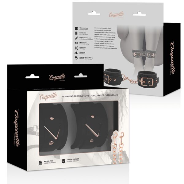 MENOTTES CHEVILLES BDSM NOIRES EN CUIR VEGAN Menottes 30 € sur AnVy.fr, le loveshop engagé