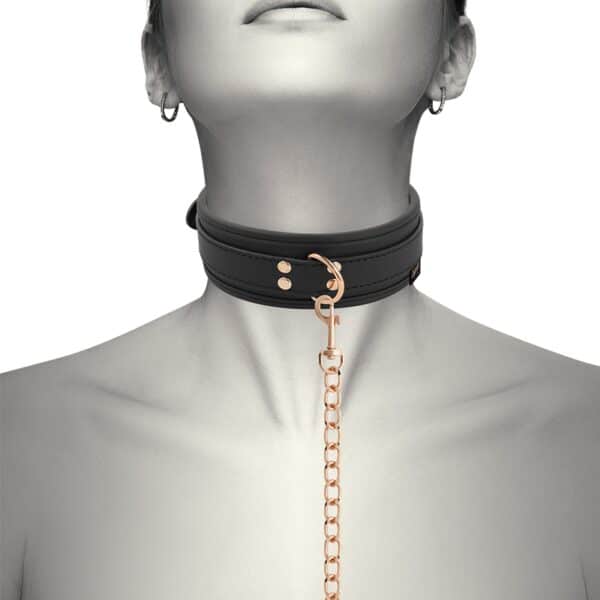 COLLIER BDSM EN CUIR VEGAN NOIR BDSM AVEC LAISSE Colliers 40 € sur AnVy.fr, le loveshop engagé