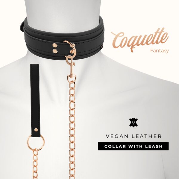 COLLIER BDSM EN CUIR VEGAN NOIR BDSM AVEC LAISSE Colliers 40 € sur AnVy.fr, le loveshop engagé