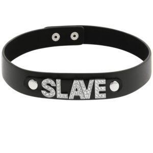 COLLIER BDSM "SLAVE" EN CUIR VEGAN NOIR Colliers 26 € sur AnVy.fr, le loveshop engagé