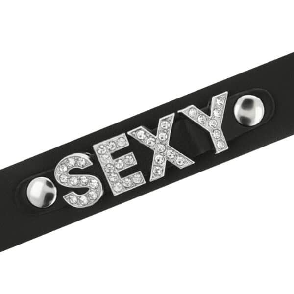 COLLIER BDSM "SEXY" EN CUIR VÉGÉTALIEN NOIR Colliers 26 € sur AnVy.fr, le loveshop engagé