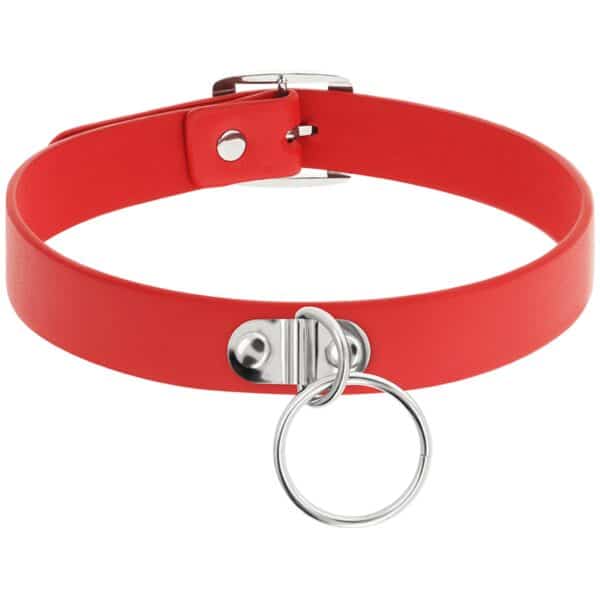 COLLIER BDSM EN CUIR 100% VEGAN ROUGE Colliers 17 € sur AnVy.fr, le loveshop engagé